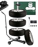MONZANAŽ Arbre ŕ pneus 225mm 4 Roues Jantes 100kg Mobile 3 roulettes Housse Support Rang...