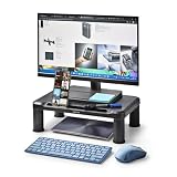 NGS Screen Stand – Soporte Elevador Ergonómico para Monitor, 3 Alturas Ajustables, Pies Antideslizantes, Almacenamiento Inferior, Resistente 20 kg, ABS