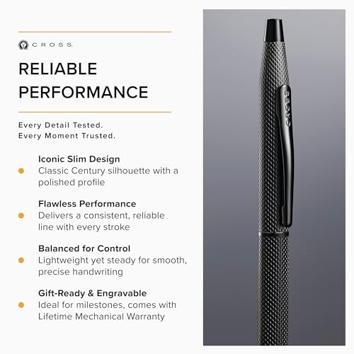Image of Cross Classic Century Slate Gray Diamond Ballpoint Pen, Black Ink | Refillable Ballpoint Pen for Effortless Writing, Durable Construction, Premier Distinctive Look, Gift-Ready, Medium Point