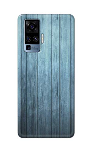 Image of Printed Hard Back Cover Case for Vivo X50 Pro Back Cover (Wooden Blue) -1302
