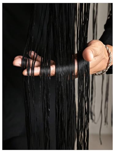 Men's Fringe Tassel Shirts Fringe Button Down Long Sleeve Party Disco Rave Shirt3