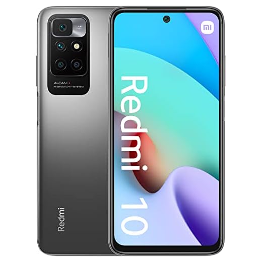Xiaomi Redmi 10 - Smartphone 4+128 GB, 6,5" FHD+ 90 Hz DotDisplay, MediaTek Helio G88, 50MP cámara cuádruple con IA, 5000 mAh, Gris (Versión ES/PT)