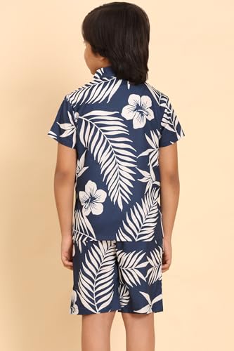 Image of Boys Printed Casual Shirt Short Sleeve Button Down Beach Shirt for Kids