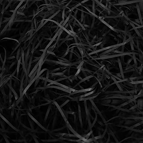 100g Shredded Paper Gift Filling Raffia Black Hamper Shredded Tissue Paper Filling for DIY Party Hamper Filling Wedding Birthday Gift Basket Gift Wrapping Decorative Paper