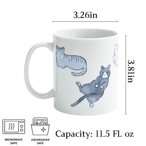 Taza de café Kawaii Nakayoshi gato 11.5 Fl oz miniatura 5