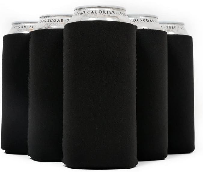 QualityPerfection Fundas para enfriar latas de 16 onzas (2 unidades) de neopreno en blanco para enfriadores de cerveza de tela gruesa alta plegable