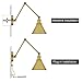 LNC Swing Arm Wall Sconce Lighting Adjustable Gold Plug-in Lamp,1 Pack
