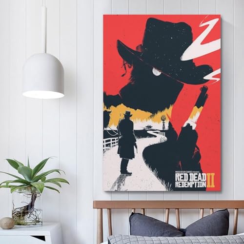YRTWR I WBRRB Póster de Red Dead Redemption 2 para pared, diseño de portada para dormitorio, películas de 40 x 60 cm, estilo sin marco