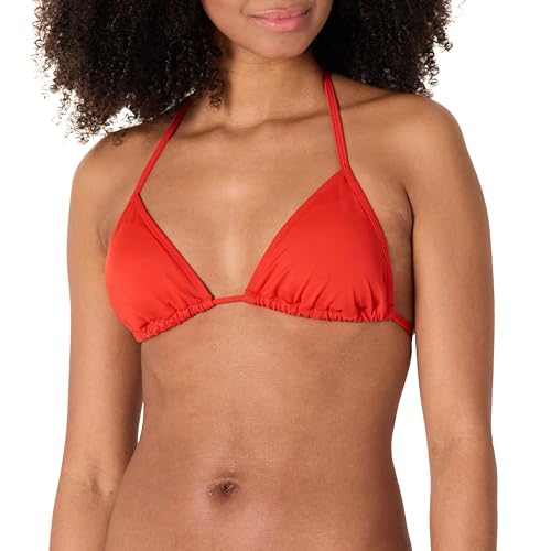 Amazon Essentials Haut de Bikini Triangle Femme, Rouge Coquelicot Vif, 44