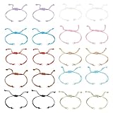 Sparkeads 50 Pcs Adjustable Braided Cord Colorful Waxed Thread Half Finished Bracelet with Jump Rings for Wrist DIY Women Jewelry Making Friendship Fashion Bangle Accessory 14-28cm Long