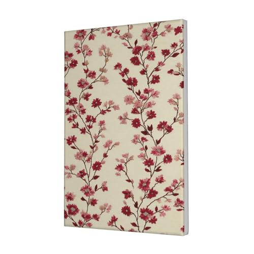 Cuadro decorativo floral de 30x45 cm, póster sobre tela crema enmarcado para sala de estar