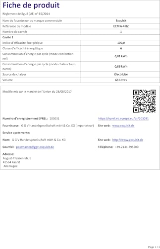 Exquisit Standherd ECM 6-4 BZ | Elektro-Standherd | 2-Kreis-Bräterzone | 60 cm | Glaskeramik-Kochfeld | 61 L Garraum | Weiß