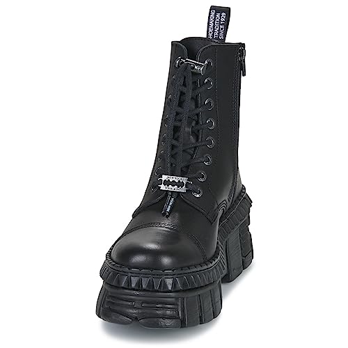 Bottes plateforme brochettes New Rock fermeture éclair noir - 3