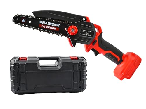 Mini Tronçonneuse à Batterie,Tronçonneuse Électrique sans Fil,Elagueuse electrique,20 V,6 Pouces,Livré sans batterie ni Chargeur,l'Élagage le Jardin Cour Bois jardinage Outils ﻿