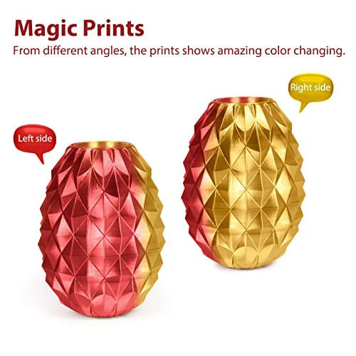 Image of IEMAI Silk PLA Filament 1.75mm Bundle, Dual Color Co-Extrusion 3D Printer Filament 250g x 4 Spools Gold-Red /Blue-Silver /Blue-Yellow /Red-Silver, for DIY, Artistic & Home Decor