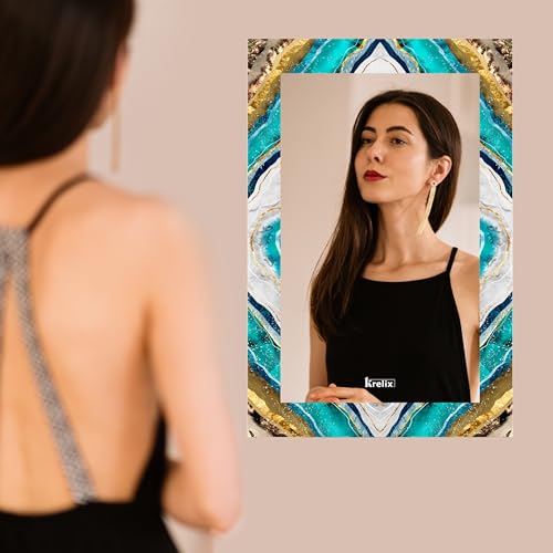 Image of KERLIX Rectangular CNC Polished Finish Wall Mirror 12x18 Inch | Frameless Modern Decorative Mirror for Bathroom, Bedroom, Living Room & Entryway