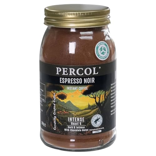 PERCOL ESPRESSO NOIR Instant Coffee Full-Flavored Taste & Silky Crema Finish – Dark, Intense Robusta Blend 3.5 oz 1 Pk image 3