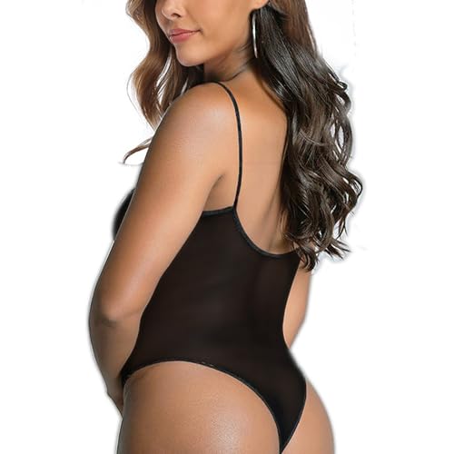 SHERRYLO Bodysuit Sheer When Wet Swimsuit See Through Teddy Mesh One Piece Monokini Fishnet Teddies