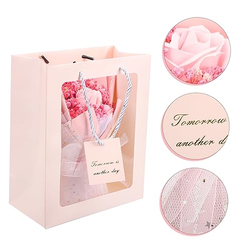 Ramo de flores secas para ella con flor de orquídea rosa miniatura 5