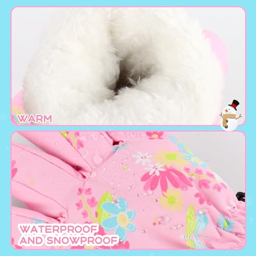 Image of Duoyeree Kids Waterproof Ski Gloves Warm 5-Fingered Winter Accessories for Boys & Girls Aged 4-13.