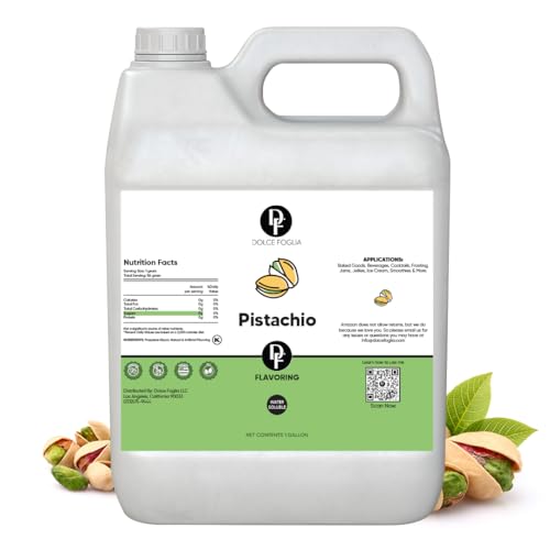 Image of Dolce Flav Pistachio Extract - 1 Gallon Water-Soluble Kosher, Sugar-Free, Concentrated Nutty Pistachio Flavor for Baking, Ice Cream & Pastries