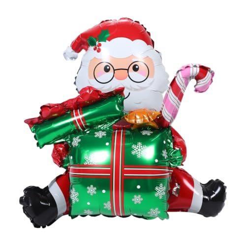 Globo Navideño de Papá Noel de Aluminio, Verde, Colgante