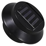 Kisangel 6Pcs Solar Fence Lamp LED Lighting Tool Warm White Outdoor Post Lights Black Shell for Garden Deck and Porch Use