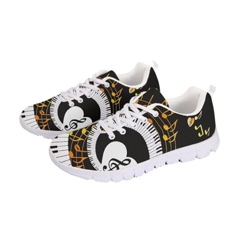 Image of GIFTPUZZ Mens Lace Up Athletic Trainers Running Sneakers Wedge Breathable Gym Lightweight Sports Tennis Shoes