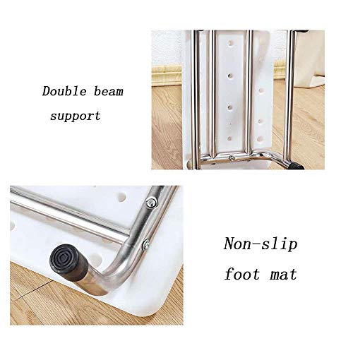 Banc solide pour personnes âgées avec assise perforée anti-glisse 41x22cm