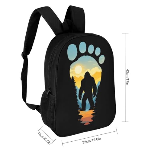 Walking Sasquatch Bigfoot Sunset Travel Backpack Small Casual Daypack Bag with Adjustable Strap for Hiking Camping Gym2