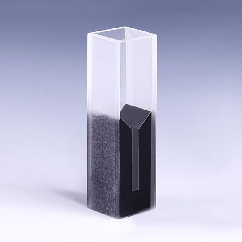 Cubeta submicro de cuarzo con paredes y tapa negras, volumen de 300 ul, longitud de trayectoria de 10 mm, compatible con espectrofotómetro UV-Visible