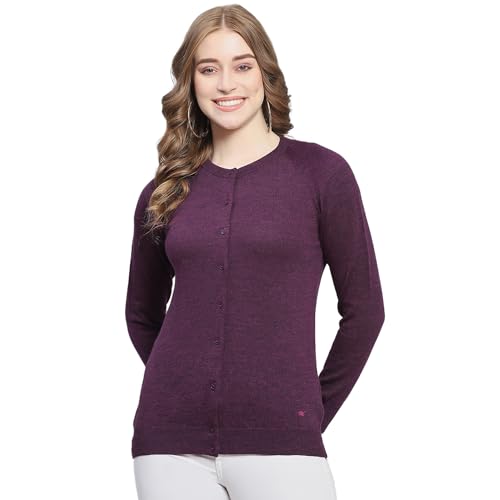 Image of Monte Carlo Women Regular Fit Full Sleeve Solid Round Neck Winter Cardigan (Pack of 1)