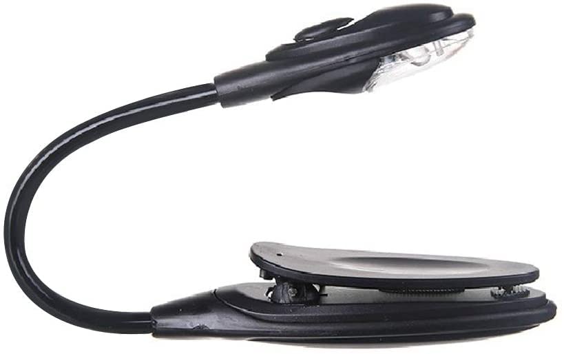 Book Lamp Mini Clip On Bendable Travel Bedroom Clamp Dorm Reading Light Gift - Black