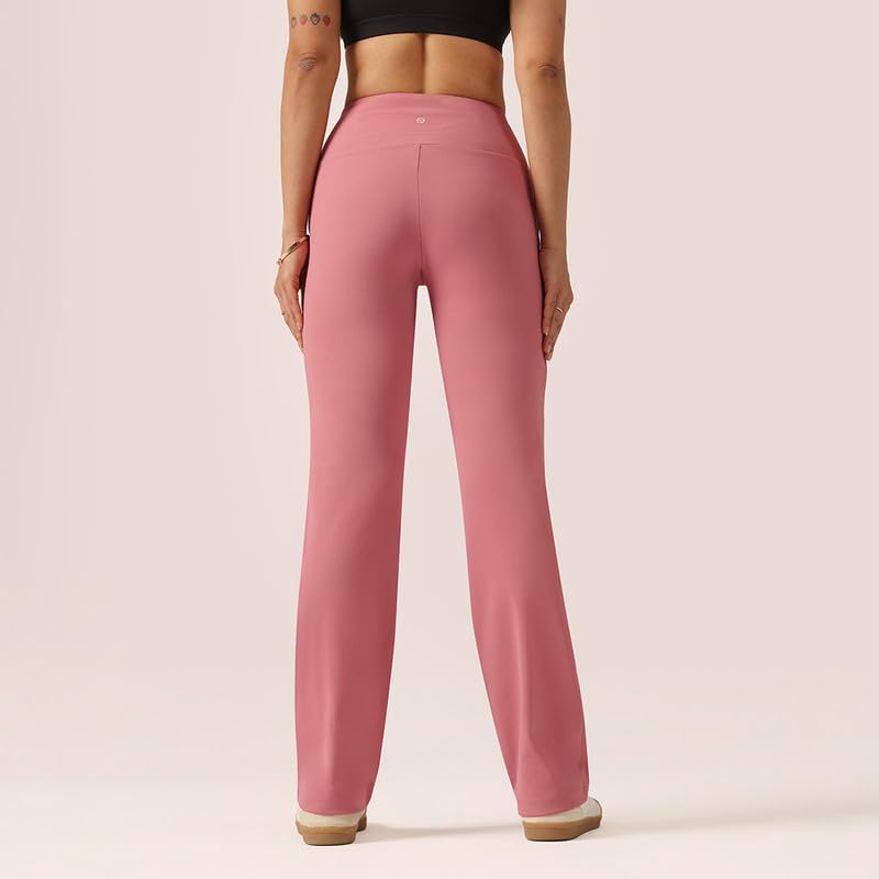 Image of BlissClub Women's Ultimate Straight Pants - Lite, High Waist Formal Trousers with Wide Waistband, Tall (for Women Above 5'5 ft)