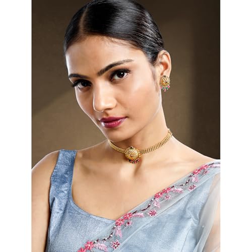 Image of Peora Gold Plated Bridal Jewellery Set with Kamarband Gift for Women Indian Traditional Ethnic Wedding