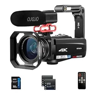 Video Camera 4K Camcorder with 10X Optical Zoom & 120X Intelligent Zoom, 4K 30MP WiFi YouTube Video Streaming Camera 3.0