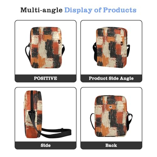 messenger bag crossbody Small Crossbody Bags For Women crossbody purses for women Adjustable Strap for Casual Casual- Modern Colorful Plaid Painting4