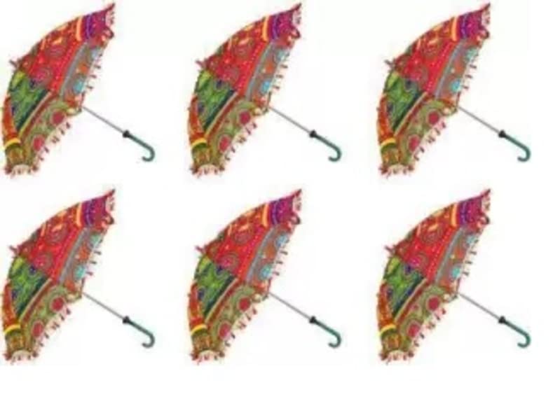 Rajasthani Umbrellas, Multicolored Embroidered Parasol for Wedding, Garden, Stage Decoration-image-28