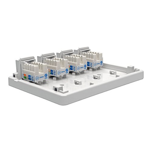 Tripp Lite Pre-Configured 4-Port Cat6/Cat5/Cat5E Ethernet Unshielded Surface-Mount Box, 110 Idc Punchdown Rj45 White, 3-Year Warranty (N236-004-Wh) #TOP5