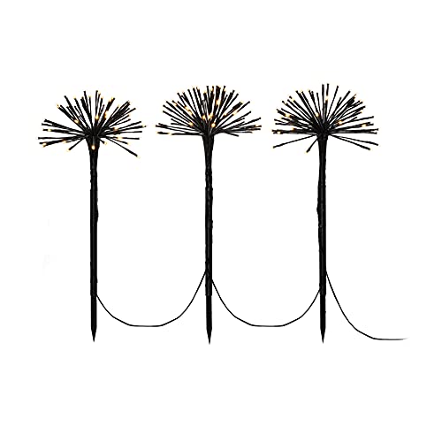 Konstsmide Outdoor Christmas Decoration/Set of Three Firework Stake Lights/192 Amber White LEDs/Indoor or Outdoor Use - Image 2
