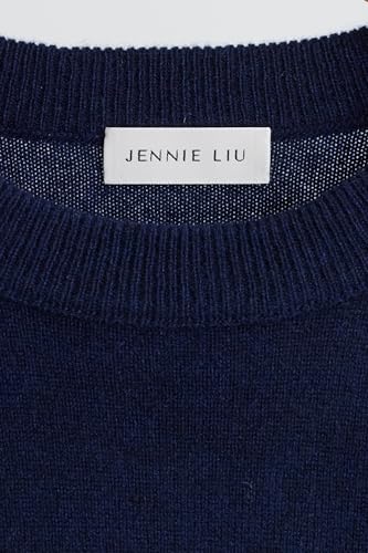 Image of JENNIE LIU Women's 100% Pure Cashmere Crew Neck Sweater, Tight Knit Cozy Soft Hand Washable Long Sleeve Pullover
