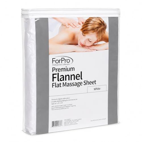ForPro Premium Flannel Flat Sheet White