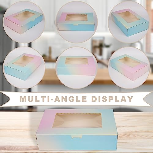 KEYIDO 20 Pack Cookie Boxes with Window 8.5”×5.5”×2” Bakery Boxes Sweet Packaging Boxes for Donuts Biscuit Pies Candy Chocolates Party Favours (gradient) - Image 3