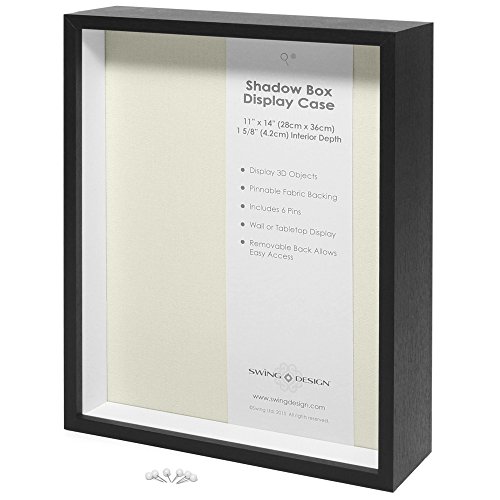 Swing Design Display Shadow Box, Black, 11 Inch x 14 Inch