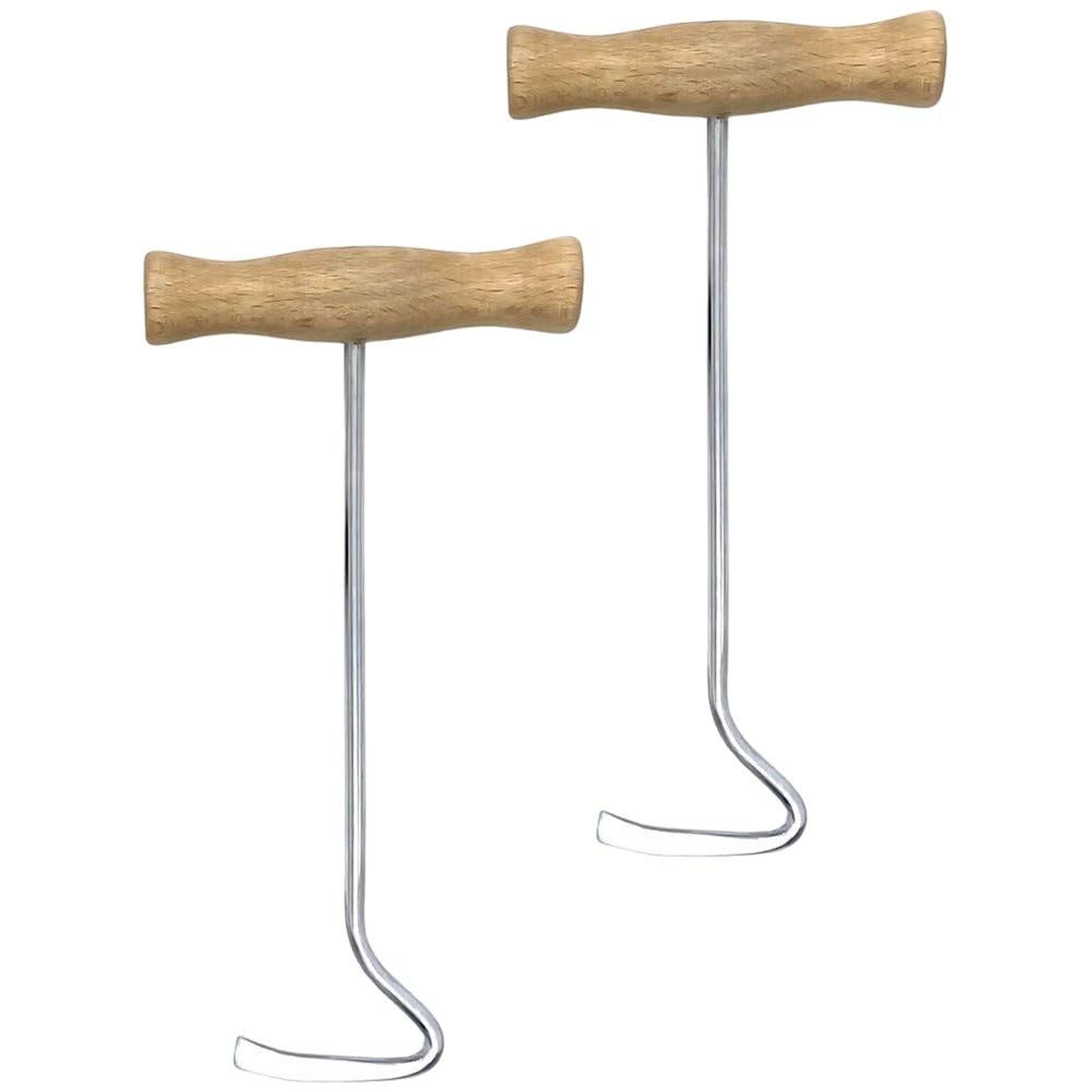 Ganchos para botas de vaquero con mango de madera largos de 2 piezas