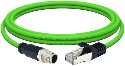 IP67 M12 8Pin X-Code to RJ45 Cat6A SFTP Industrial Cable 1m
