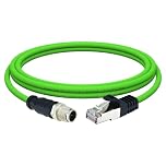 Lonlonty M12 X-Coded 8 Pin to RJ45 Cable Cat6A Industrial Ethernet Shielded Cable for Cognex and Automation Application SFTP 26AWG (3.3Ft-Cat6A X code 8Pin)
