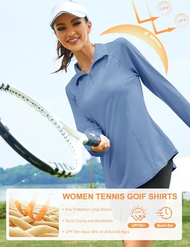 IECCP Women's Long Sleeve Green UPF 50+ Sun Protection Lightweight Pullover 1/4 Zip Exercise Tops, Size XXL, Adult, for Outdoor Activities - Image 3