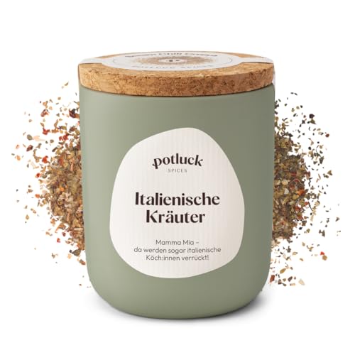 Potluck | Italienische Kräuter | Kräutermischung im Keramiktopf | 25g | Vegan,...