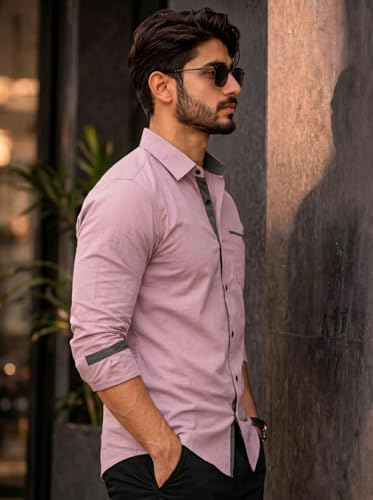 Image of Amazon Brand - INKAST Cotton Shirt for Men | Regular Fit Full Sleeve Casual Shirt | Stylish Formal Office Wear Shirts for Men | Soft Comfortable Breathable Cotton Fabric | Fashionable Office Wear